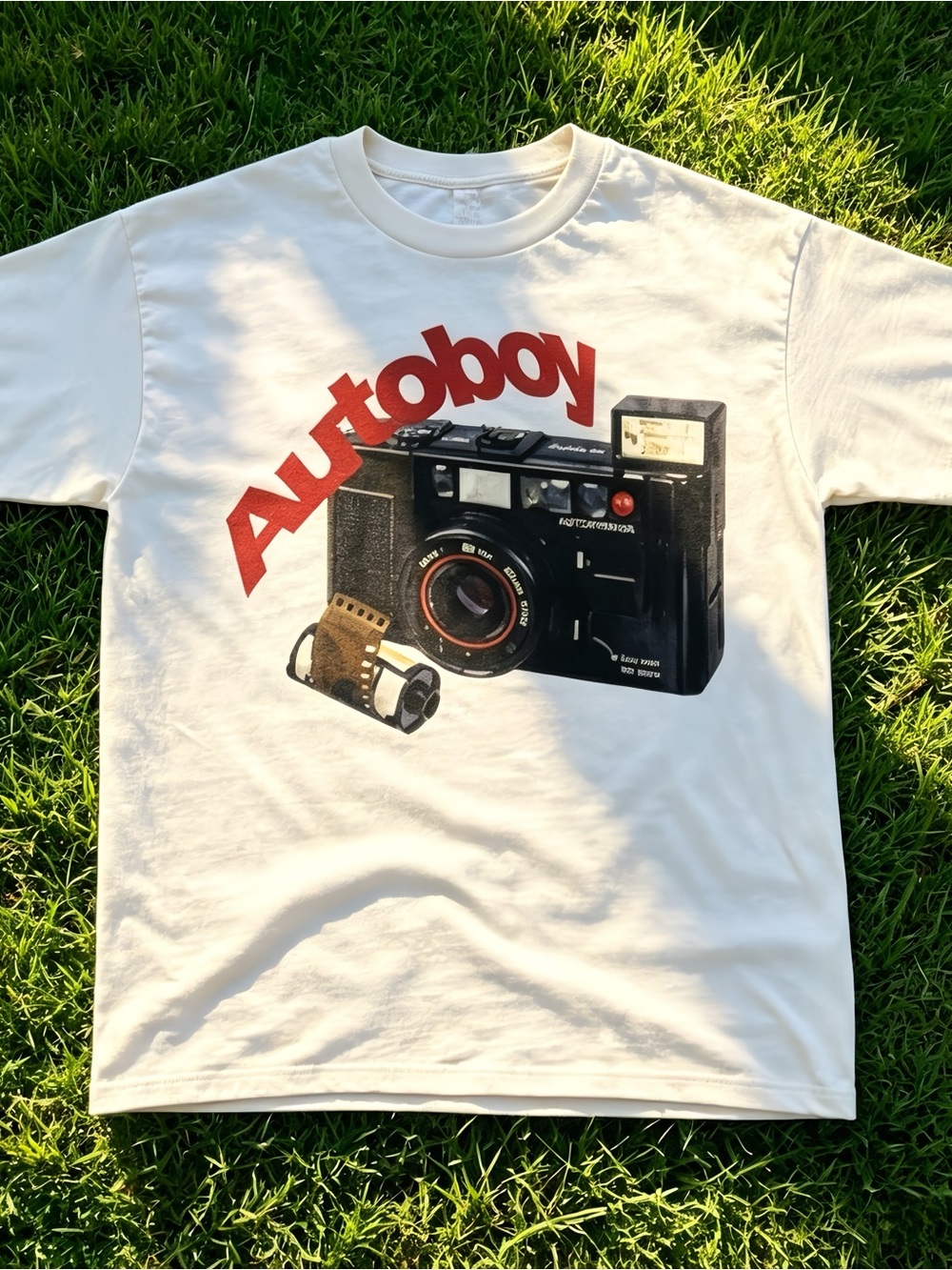 Retro camera Autoboy pattern white unisex T-shirt